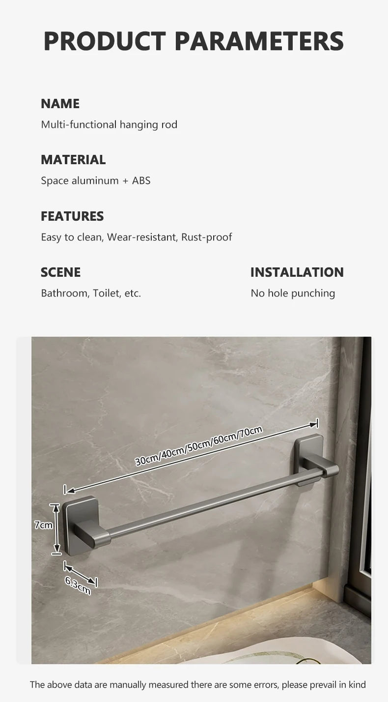 Non Perforated Suction Cup Towel Rack for Bathroom Storage - Smarsty