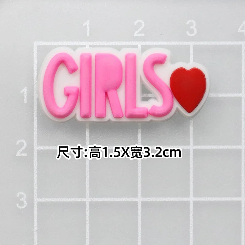 MINISO 20P Cute Cartoon PVC Pink Fashion Barbie Shoe Flowers DIY Hole Shoes Sandals Charm Shoes Accessories Party Festival Gifts