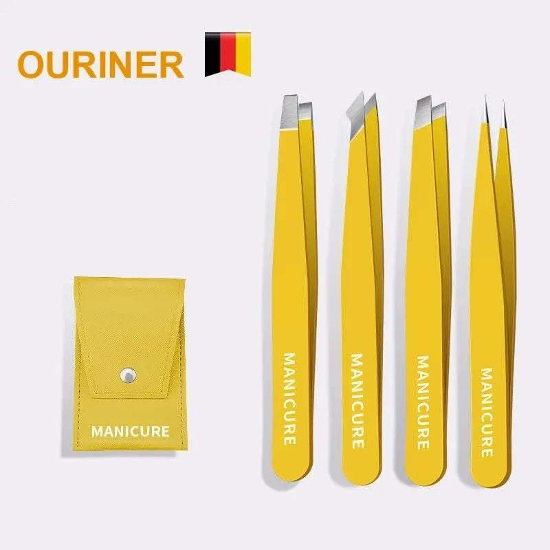 Colorful Stainless Steel Eyebrow Tweezers for Precision Hair Removal - Smarsty