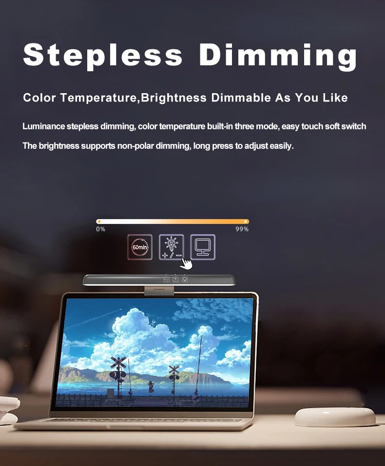 LED Computer Monitor Light Bar for Eye Protection and Dimming - Smarsty