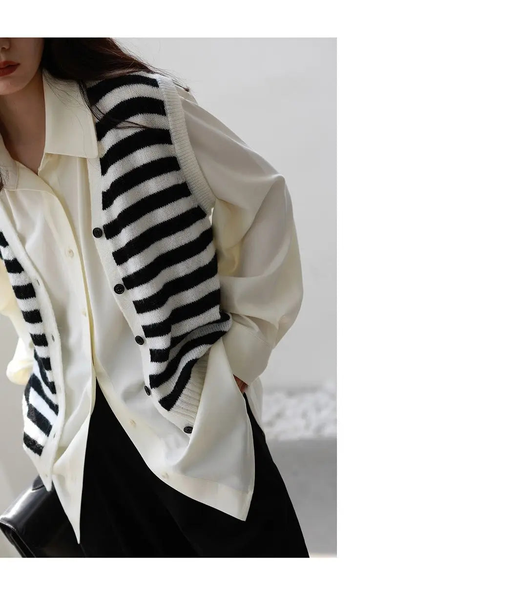 2025 Summer Minimalist Long Sleeve Button Up Shirt Women Korean Style Solid Tie Oversize Shirts Blouse Loose Clothes Autumn Tops - Smarsty