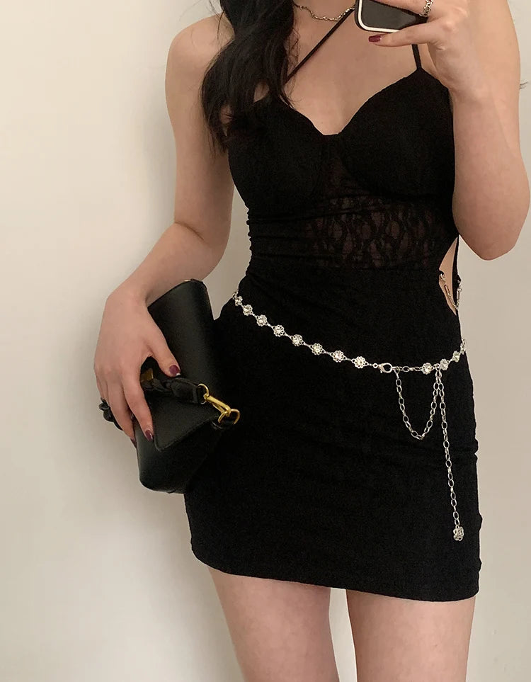 Metal Chatelaine Belt Thin Fashion Chain Accessory - Smarsty