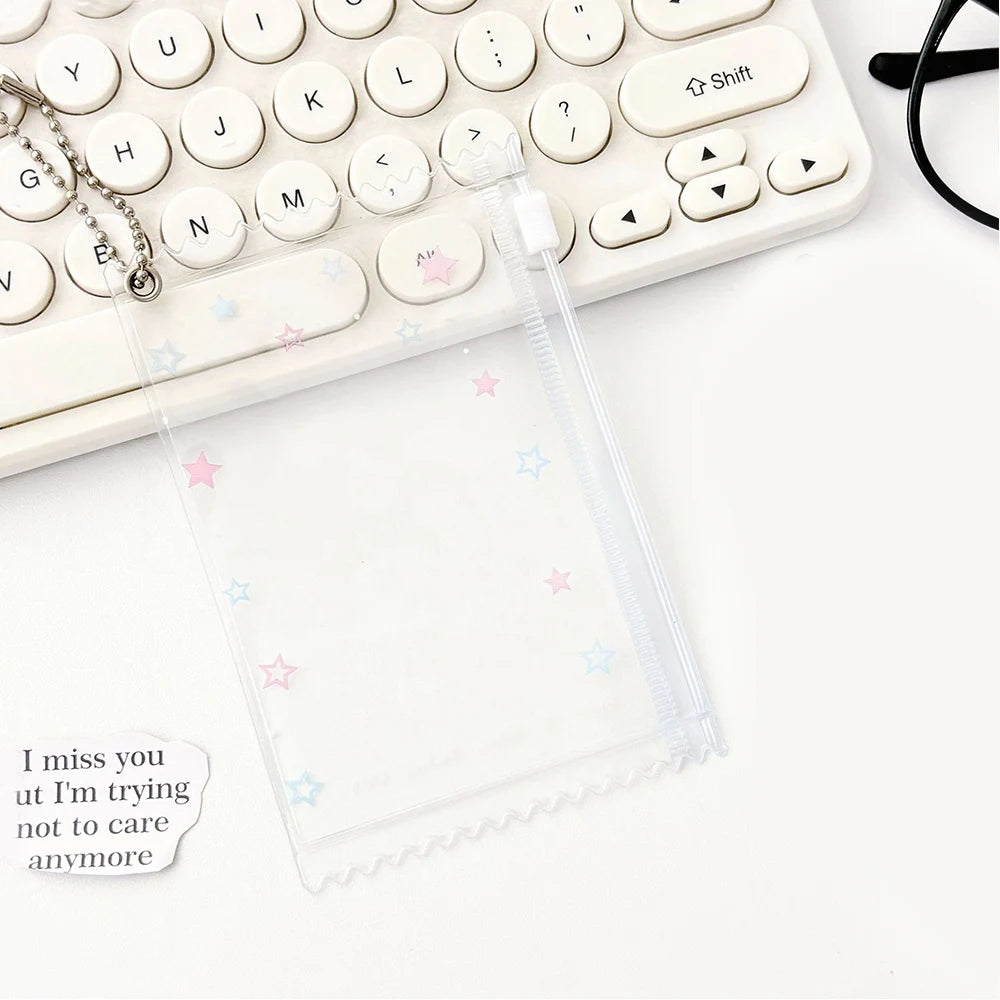 INS Transparent Candy Bag Badge Holder Korean Photocard Holder Display Bag Pendant Idol Photo Card Protective Cover Card Holder