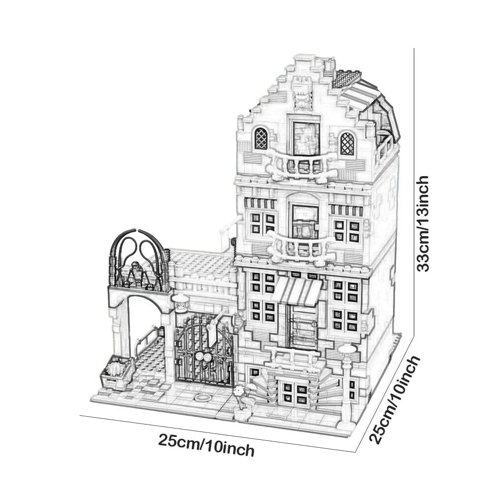 Creative Ideas Compatible 10224 King with figure Street View Building Block Hall Pet shop MOC Bank Christmas gift Adult toys