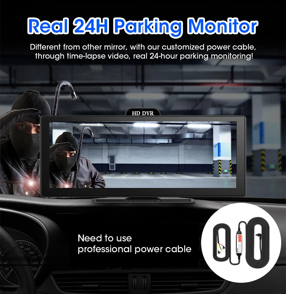 4K Dash Cam With Dual Lens GPS Navigation Wireless CarPlay - Smarsty