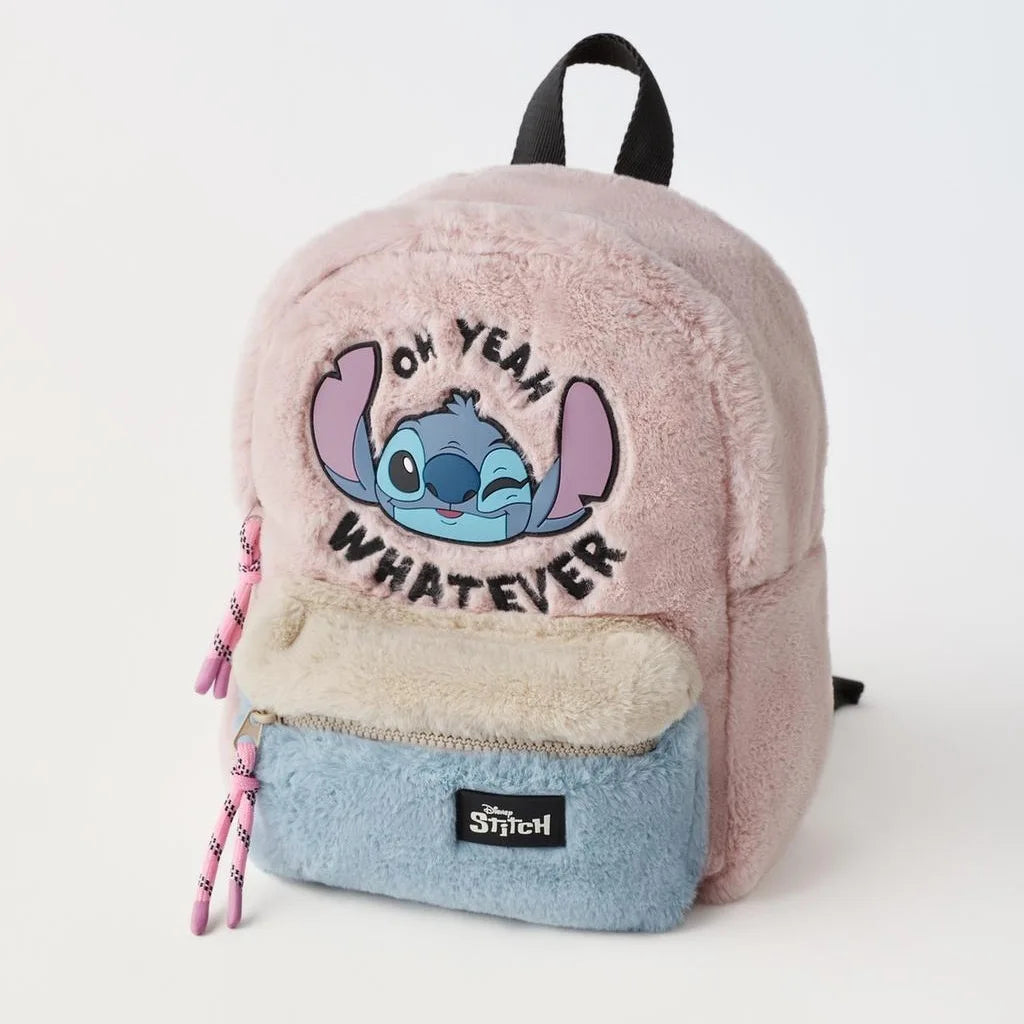 Stitch Kids Backpack Cute Corduroy Shoulder Bag For School - Smarsty