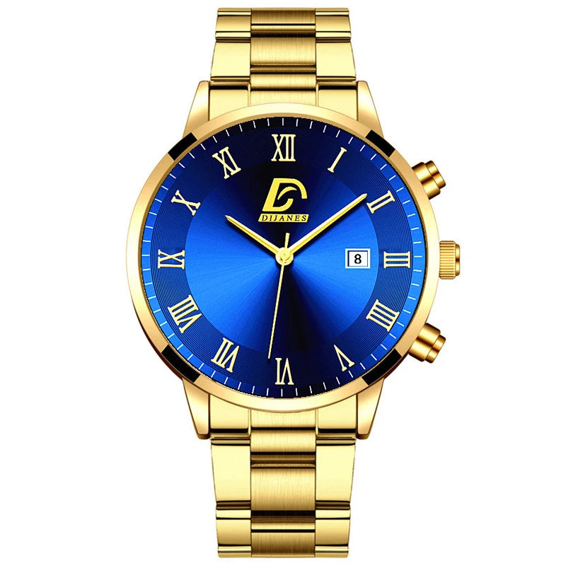 Luxury Minimalist Gold Quartz Watch for Men - Smarsty