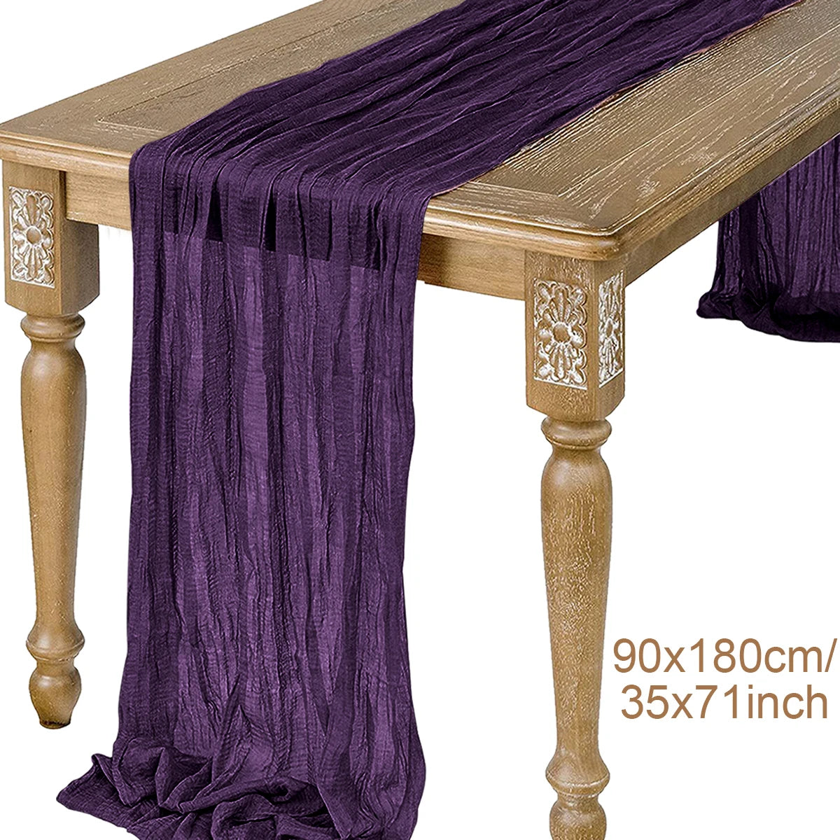Sage Semi-Sheer Gauze Table Runner for Elegant Dining - Smarsty