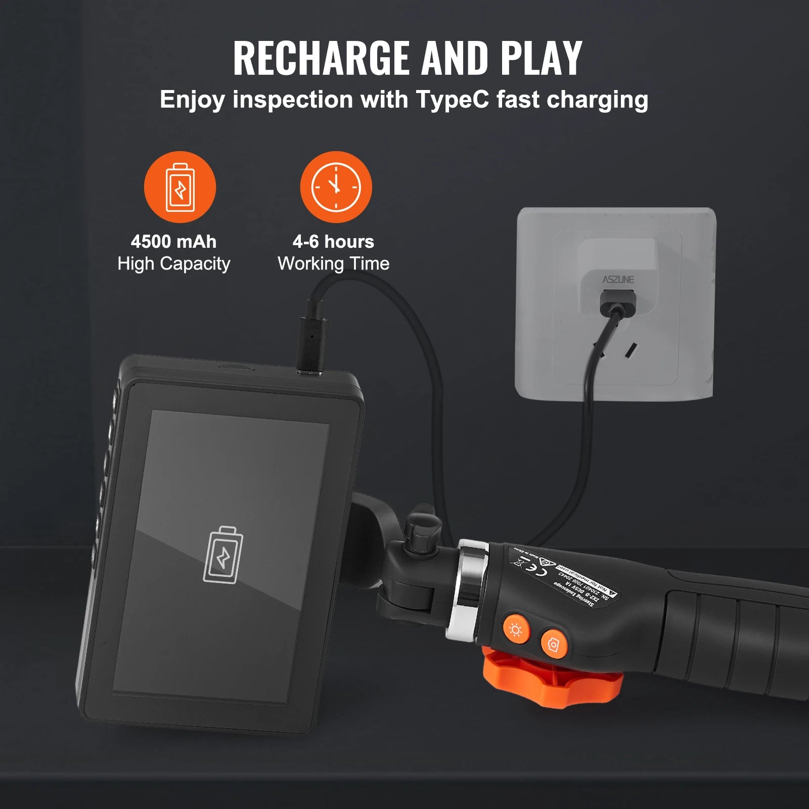 SucceBuy Articulating Borescope Camera with Light Two-way Articulated Endoscope Inspection with 6.4mm Tiny Lens 5" 1080P Screen