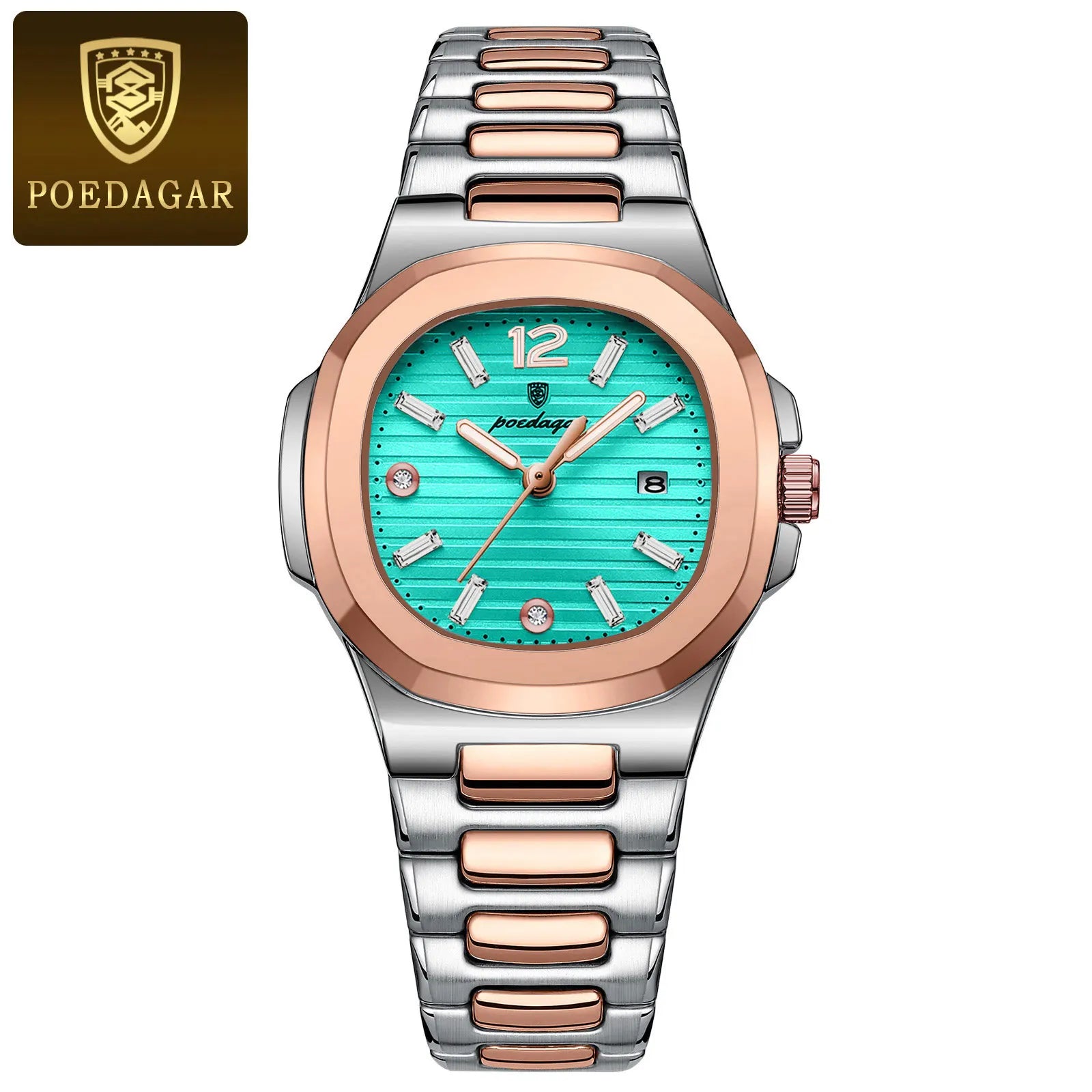 POEDAGAR Luxury Square Watch For Woman Luminous Waterproof Date Ladies Watch Elegant Women's Quartz Watches Simple Female Clock - Smarsty