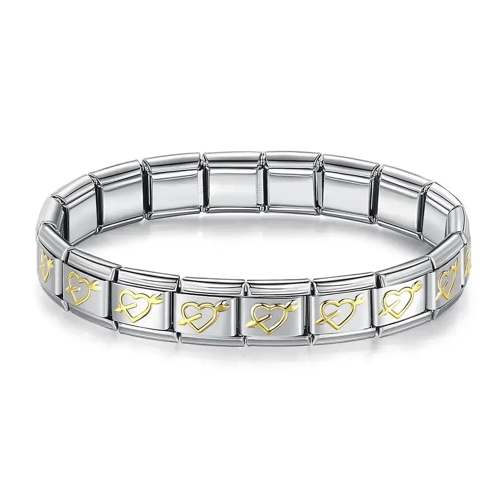 Italian Charm Stainless Steel Elastic Link Bracelet - Smarsty