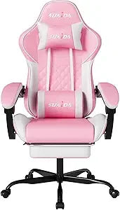 Ergonomic Gaming Chairs with Massage Lumbar Support, Swivel, Height Adjustable, and Headrest for Adults Comfort Gaming