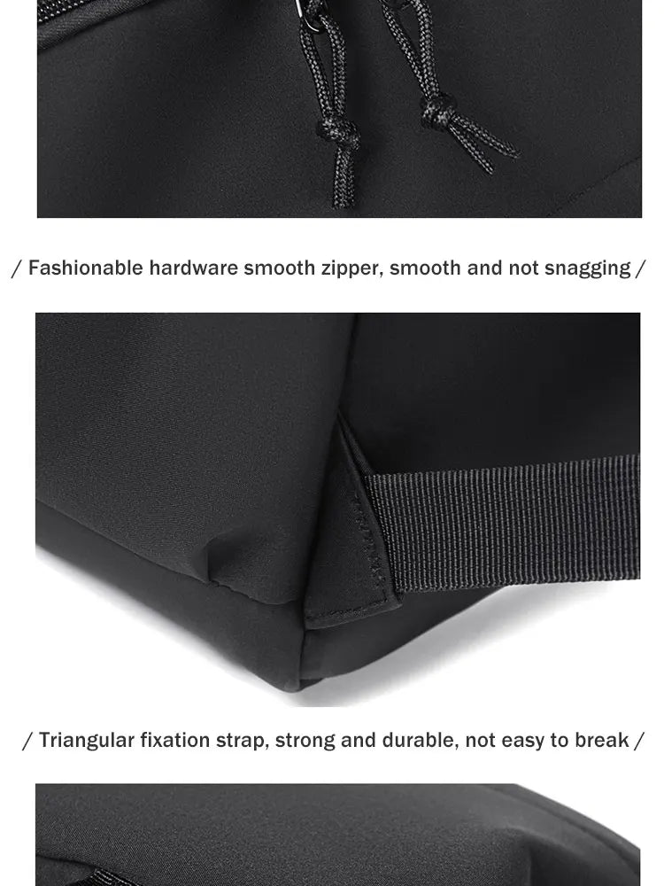 One 15 Inch Polyester Waterproof Solid Color Simple Men's Backpack Fashion Couple Student Computer Backpack