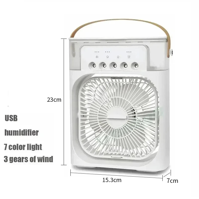 New 3 In 1 Fan AIr Conditioner Household Mini Air Cooler LED Night Light Portable Humidifier Air Adjustment Fan Office Home Fan - Smarsty