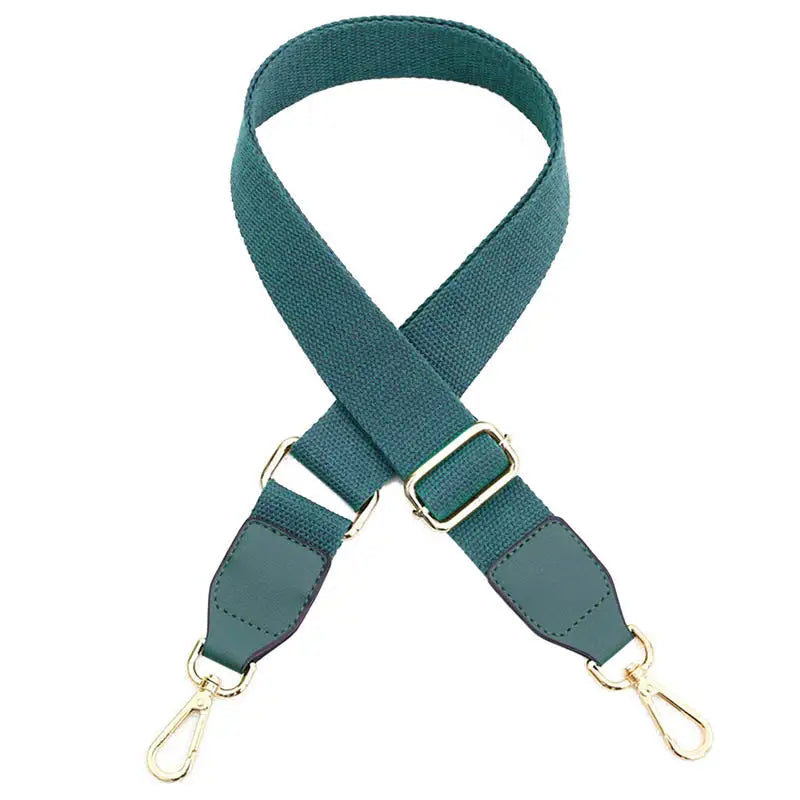 Wide Shoulder Straps Solid Color Cotton Webbing Pu Leather Adjustable Shoulder Messenger Bag Strap Accessory Supplies