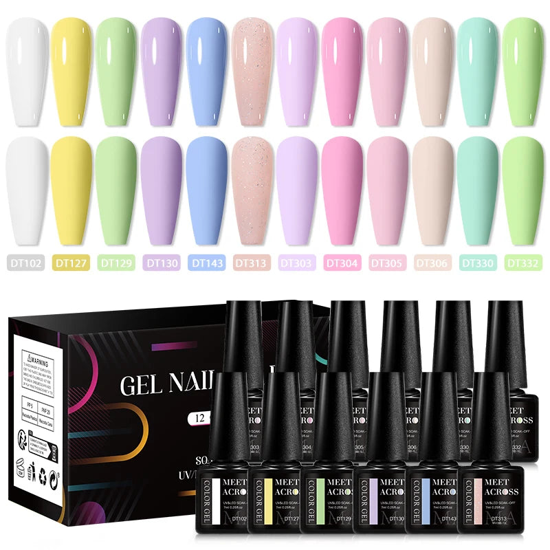 12Pcs Macaron Gel Nail Polish Set For Long Lasting Manicure - Smarsty