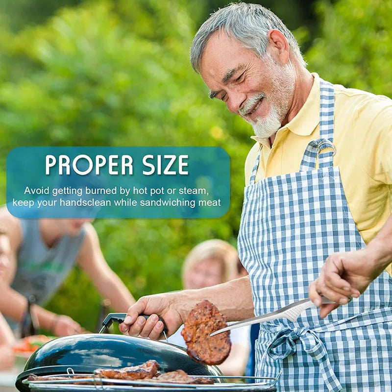 Non Slip Stainless Steel BBQ Tongs for Easy Serving - Smarsty