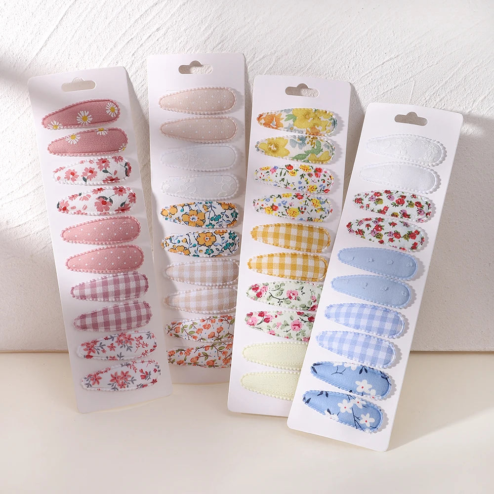 10 Pcs Cotton Alloy Hair Clips for Kids - Smarsty