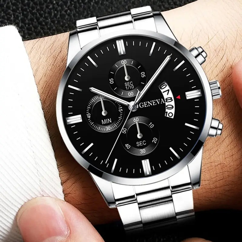 Luxury Silver Stainless Steel Quartz Watch for Men - Smarsty