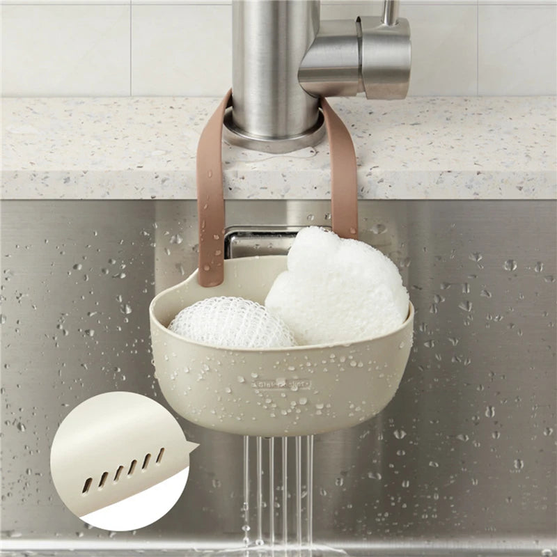 Kitchen Sink Holder Hanging Drain Basket Adjustable Drain Rack Soap Sponge Holder Faucet Holder Kitchen Accessories New by Smarsty