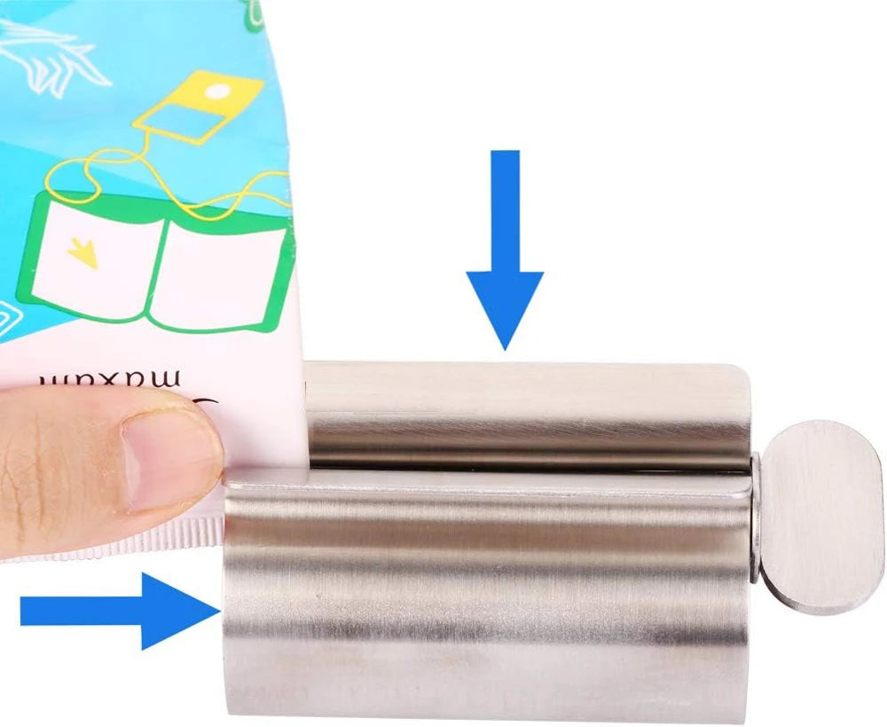 Bathroom Accessories Toothpaste Squeezer Tube Roller Stainless Steel Wringer Roller Rotate Dispenser for Ointments Cosmetics - Smarsty