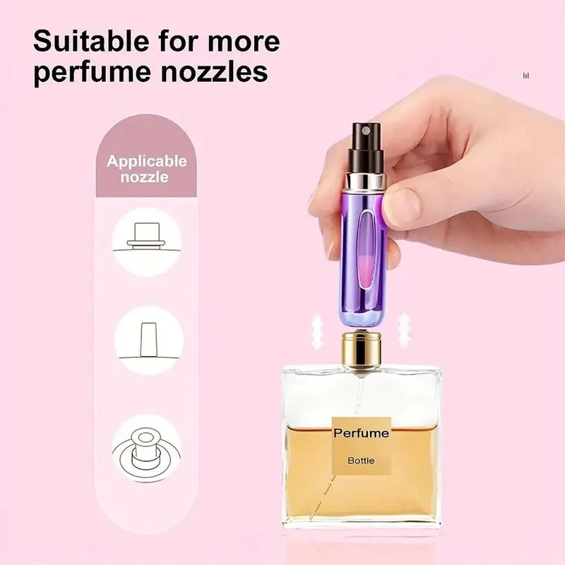 Portable Mini Travel High-end Perfume Bottle Base Refill Bottle Straight Charging Small Sample Perfume Aluminum Material - Smarsty
