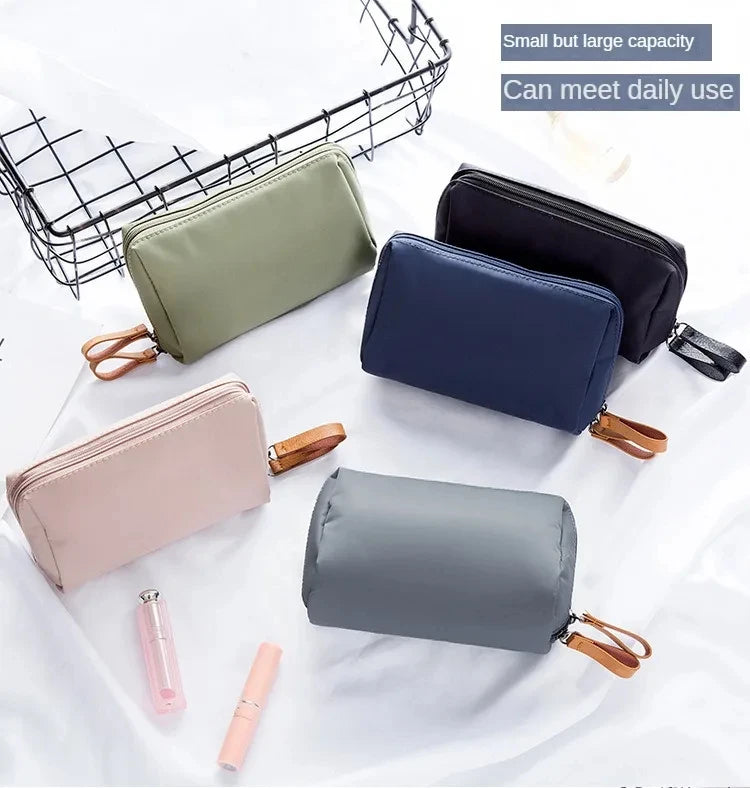 2024 New Women Cosmetic Bag Solid Color Korean Style Makeup Bag Pouch Toiletry Bag Waterproof Makeup Organizer Case Luxury Bag - Smarsty