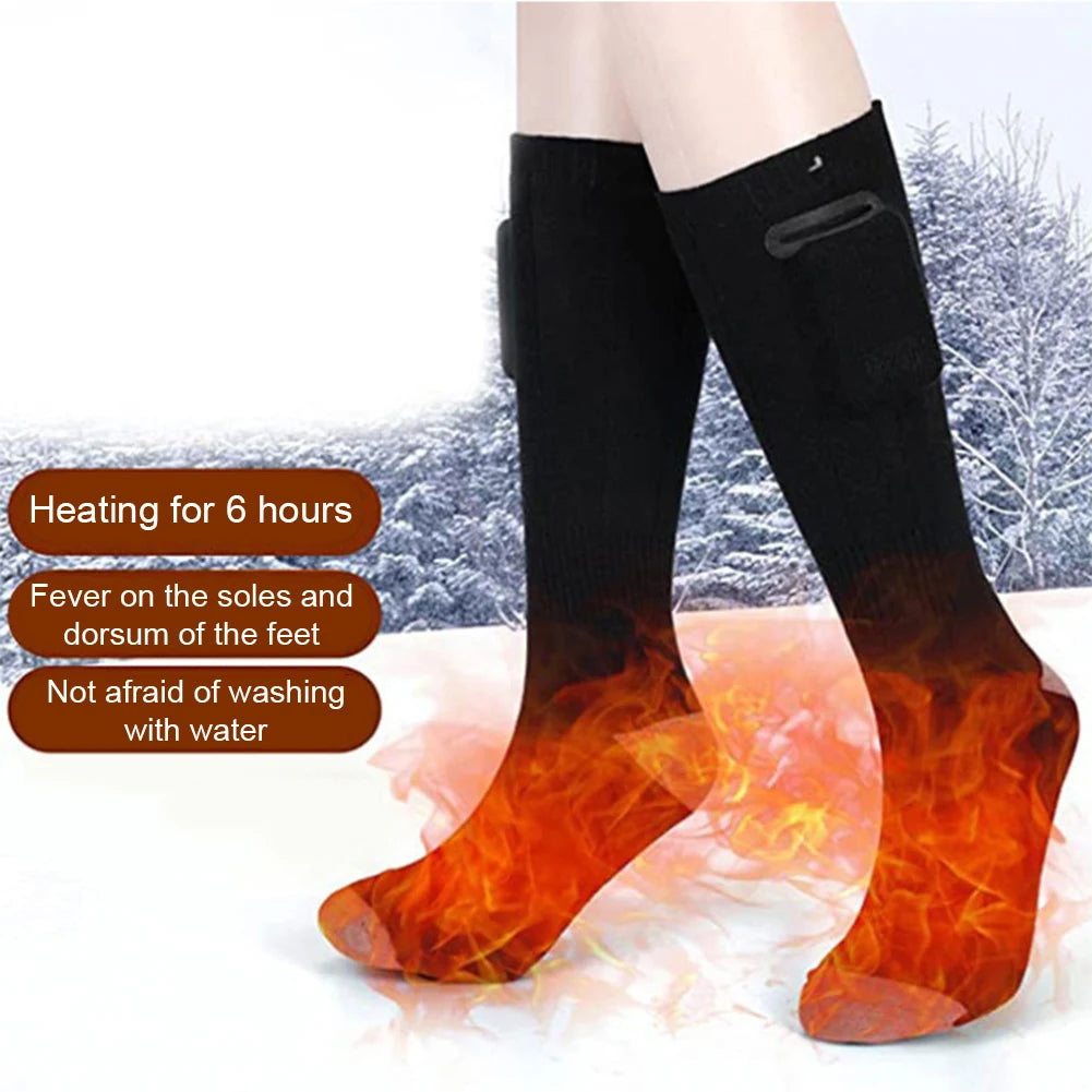 Electric Heating Socks 3 Mode Rechargeable Anti-Cold Thermal Heated Foot Warmer For Outdoor Camping Ski Sport Winter(no battery)