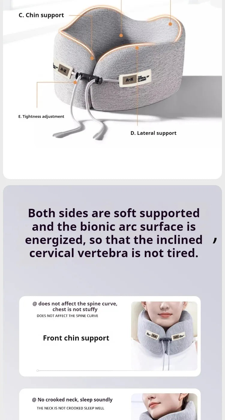 Memory Foam U-Shaped Travel Pillow for Neck Support - Smarsty