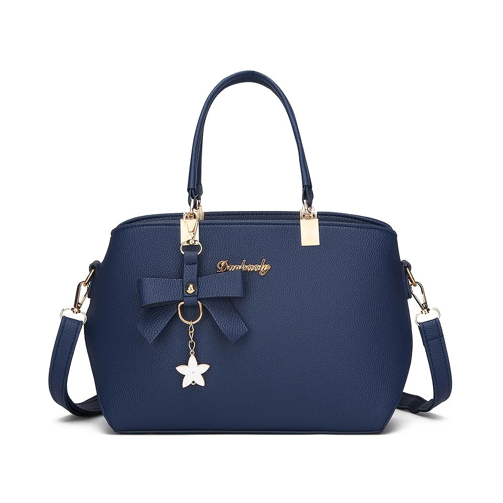 Elegant Bowknot Shoulder Bag With Multiple Compartments - Smarsty