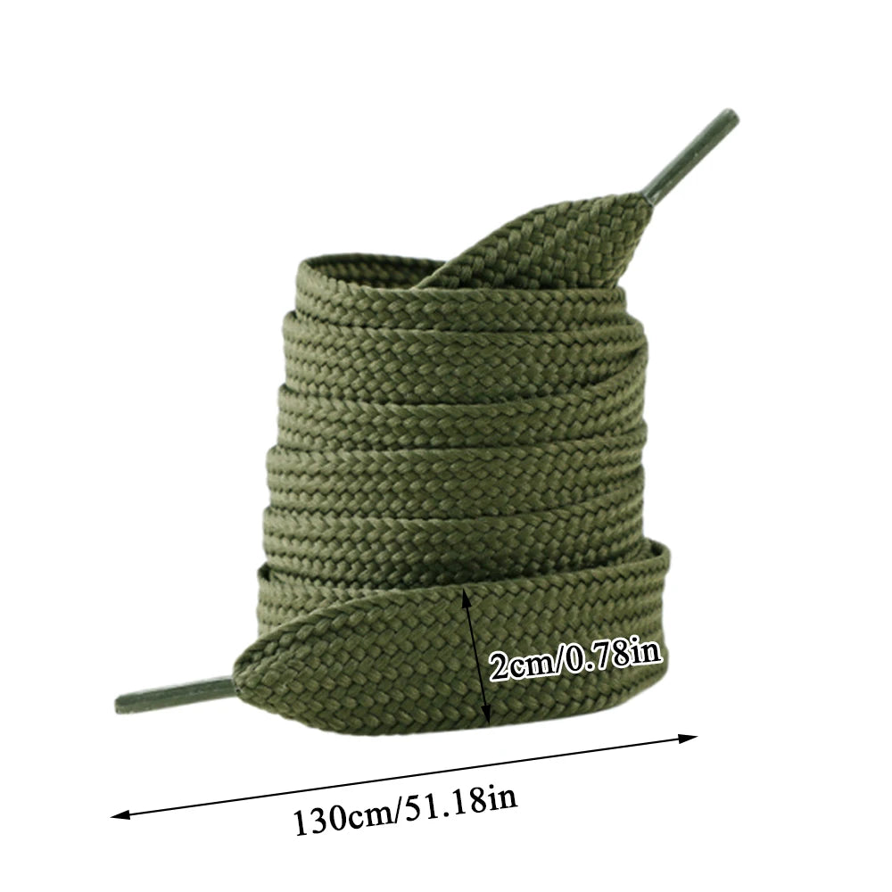 1 Pair Shoelaces Flat Thicken Weave Craft Off 2cm Wide Black White Shoe Laces High-top Sneaker Canvas Shoelace Accessories - Smarsty