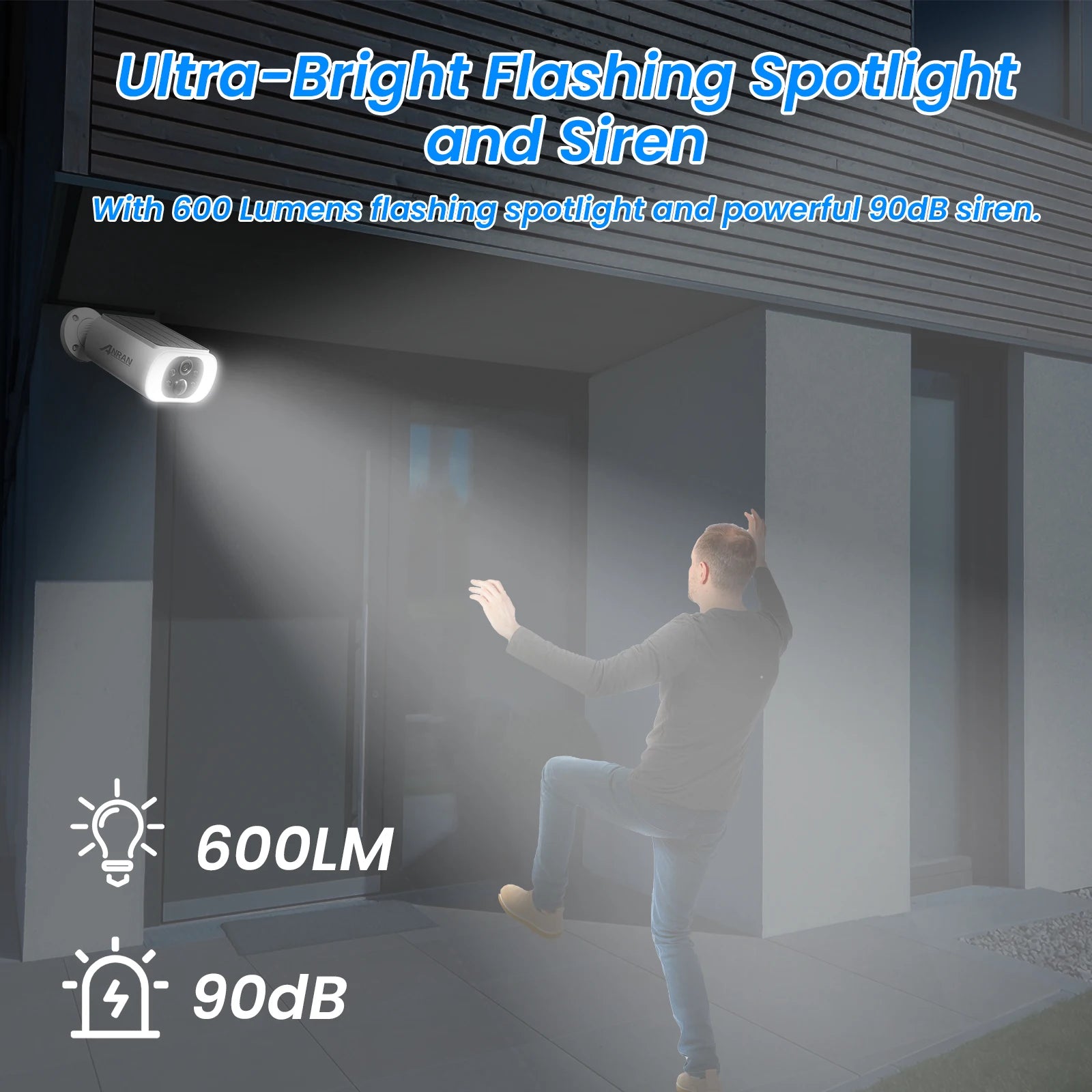 ANRAN 2/3/4 PCS Outdoor Wireless WIFI Camera 2.4G 3MP Battery Solar Security Camera Floodlight Color Night Vision Local Alarm - Smarsty