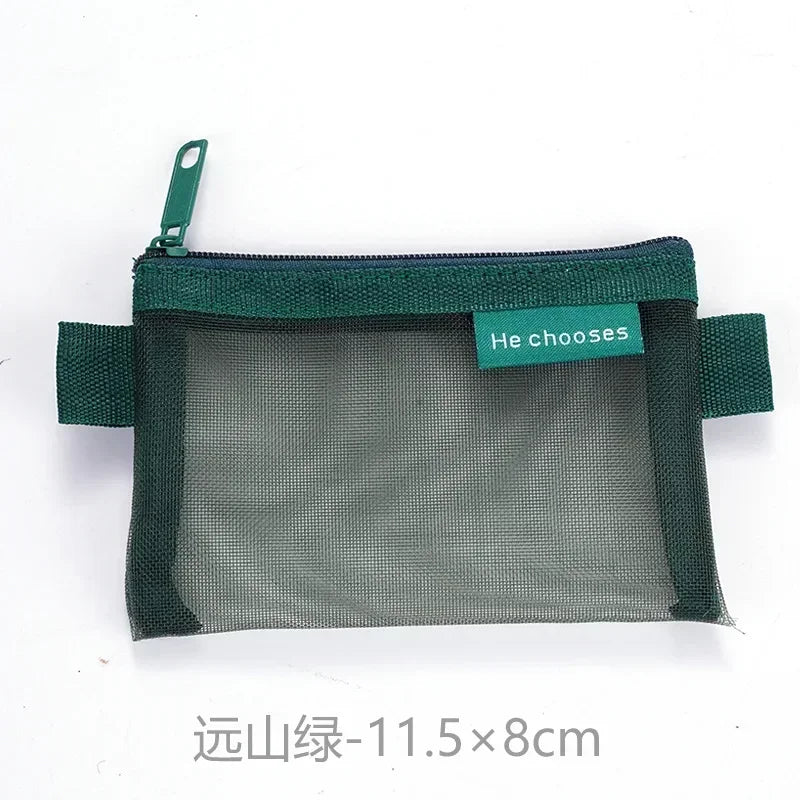Small Square Nylon Coin Pouch With Zipper Card Holder - Smarsty