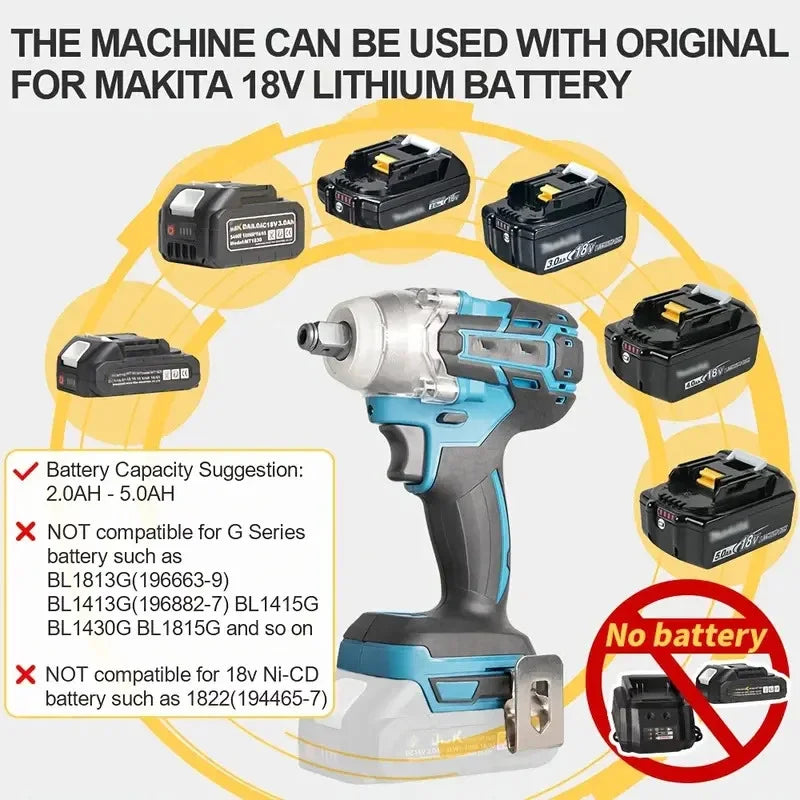 Cordless Rechargeable Electric Wrench with 320N.m Torque - Smarsty