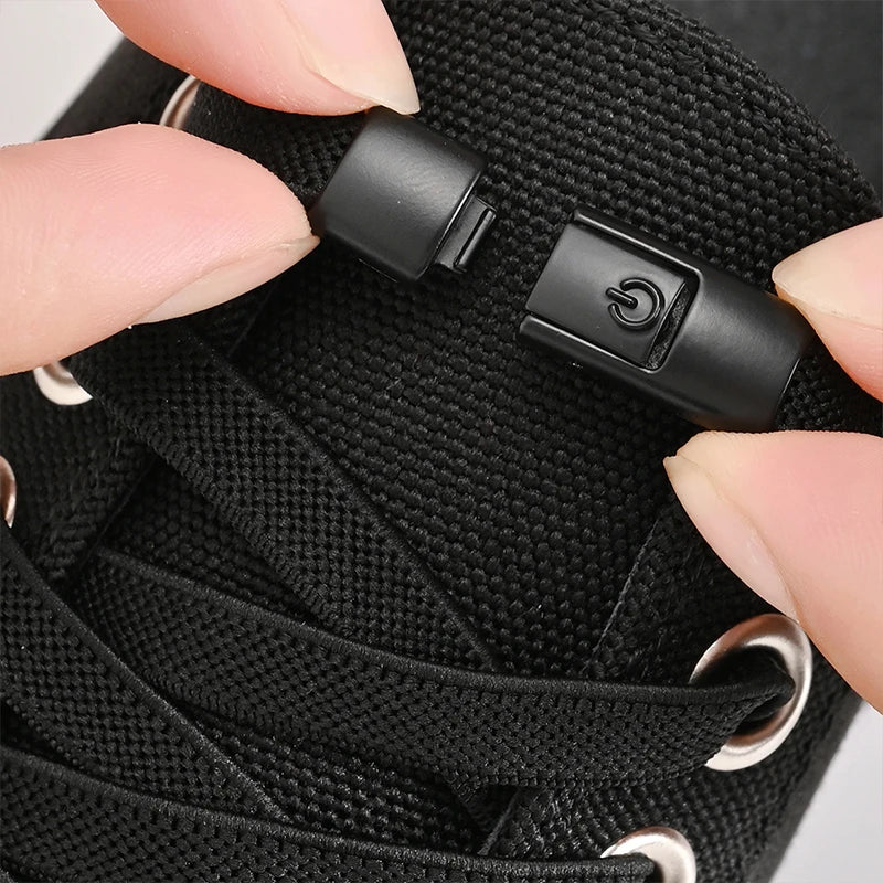 8mm No Tie Shoe Laces Press Lock Shoelaces Without Ties Elastic Laces Sneaker Kids Adult Widened Flat Shoelace for Shoes - Smarsty