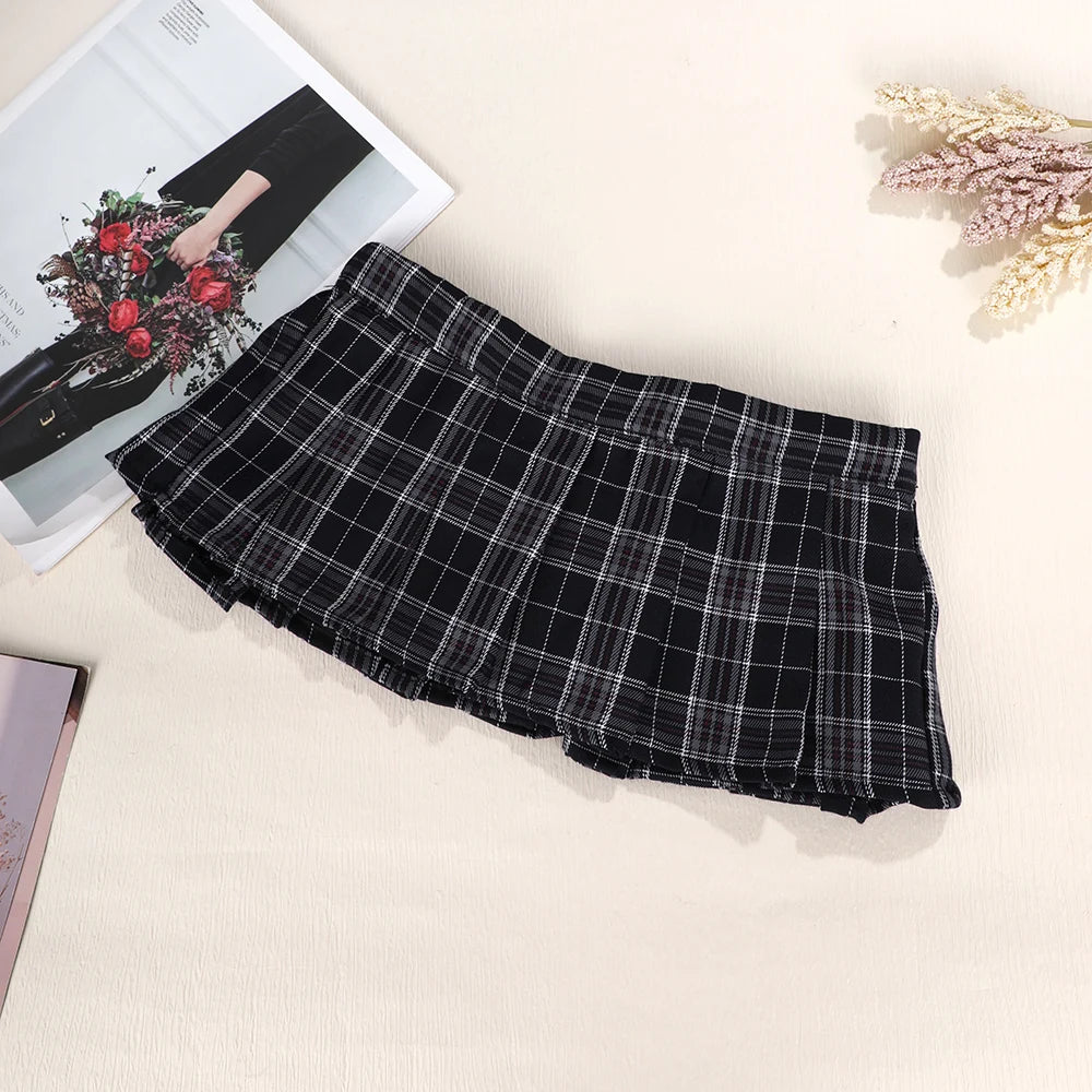 Ultrashort Jk Skirts Plaid Cosplay Costume Skirt Japanese Style Summer Schoolgirl Pleated Skirts Vintage Sexy Clubwear Skirt - Smarsty