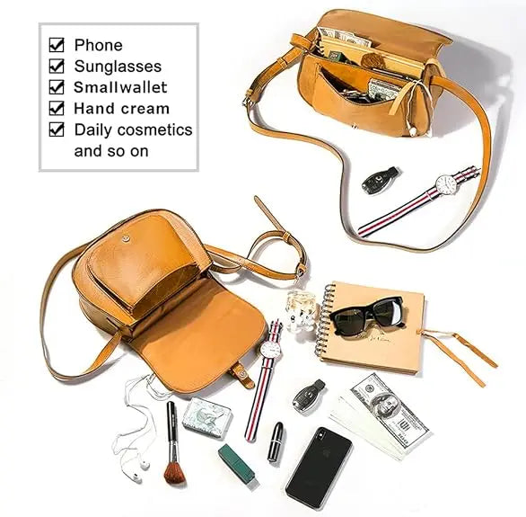 Boho Faux Leather Crossbody Bag For Women With Strap - Smarsty