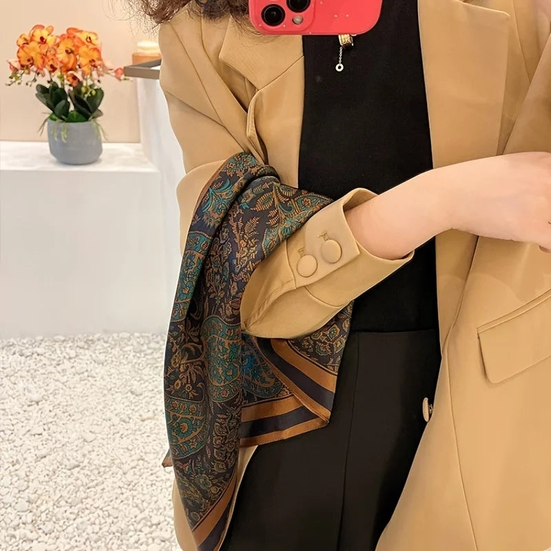 Luxury Silk Scarf Women Satin Shawl Sun Protection Wrap - Smarsty