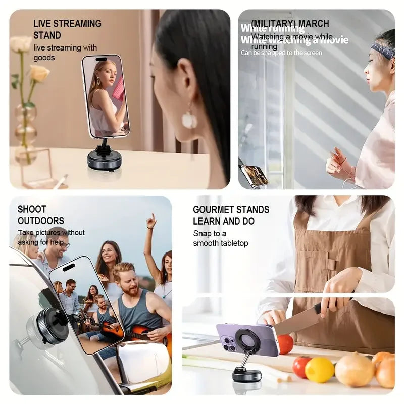 Novora Ultra Strong Vacuum Suction Car Phone Holder 360° Magnetic Mount with 66 lbs Twist-Lock Force Foldable & Magsafe Compatib