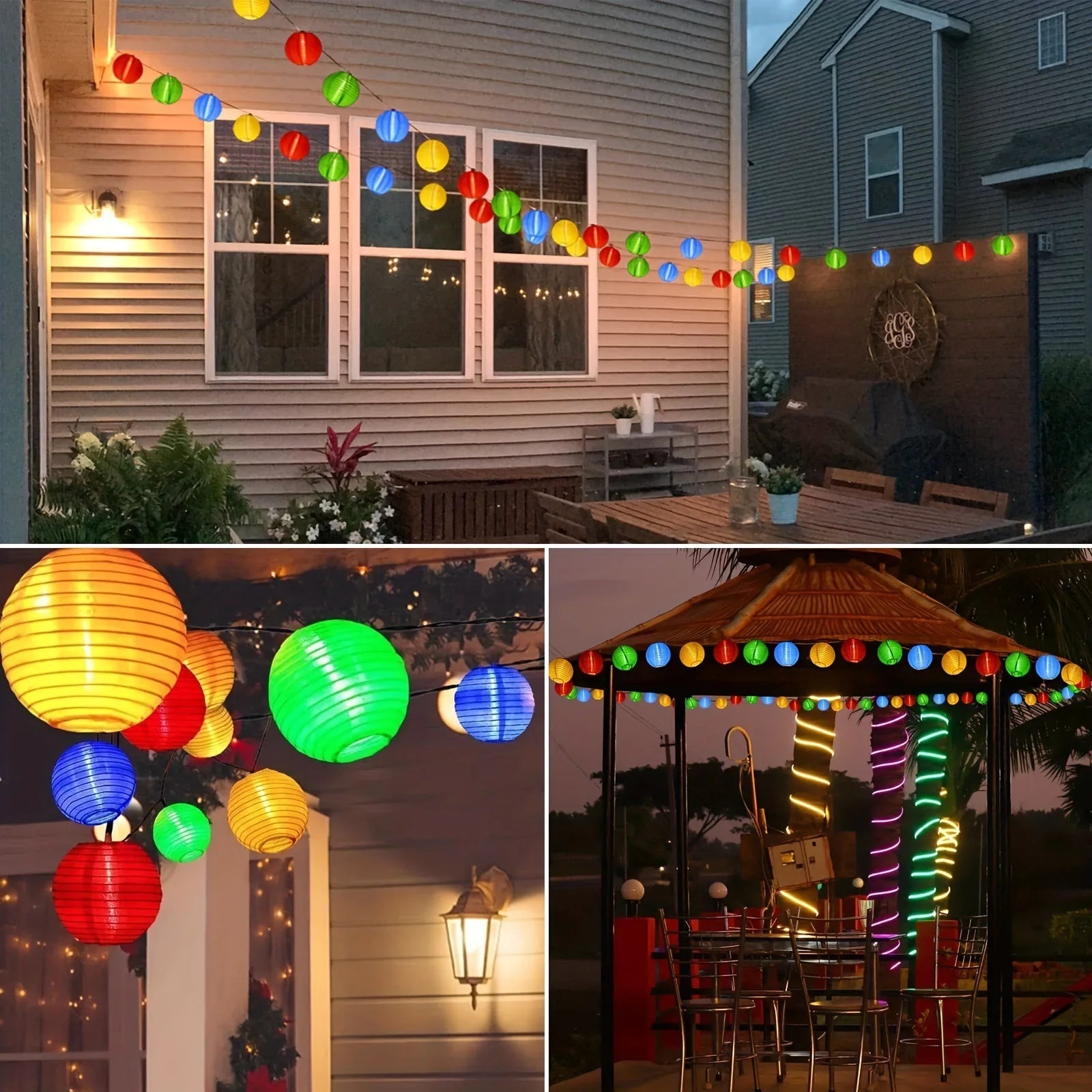 LED Solar Lantern String Lights for Outdoor Decor - Smarsty