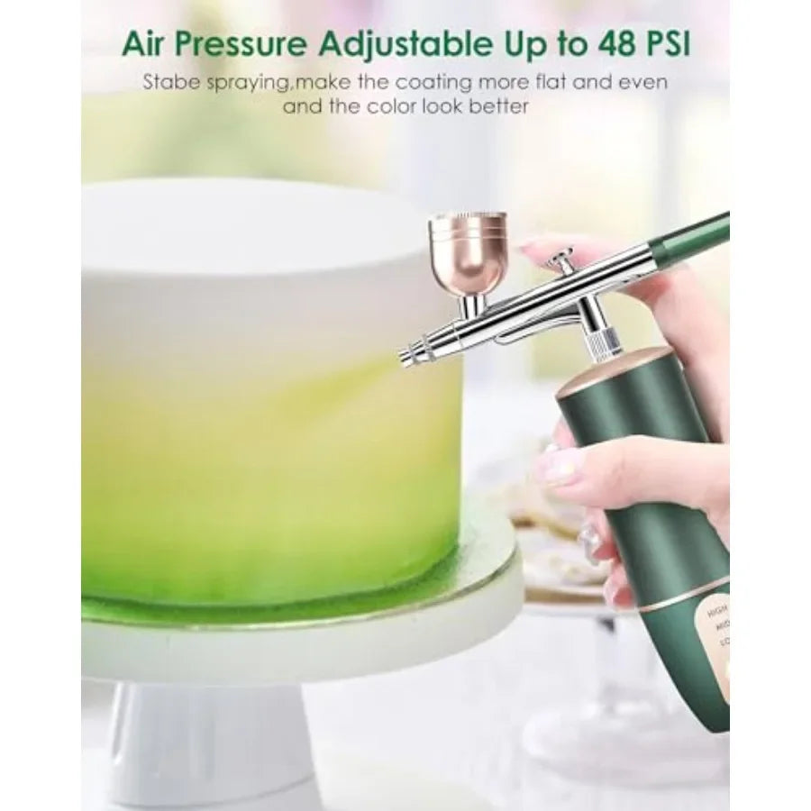 Rechargeable Portable Cordless Airbrush Kit with Compressor for Nail Art Makeup Application Fine Painting and Cake Decoration V