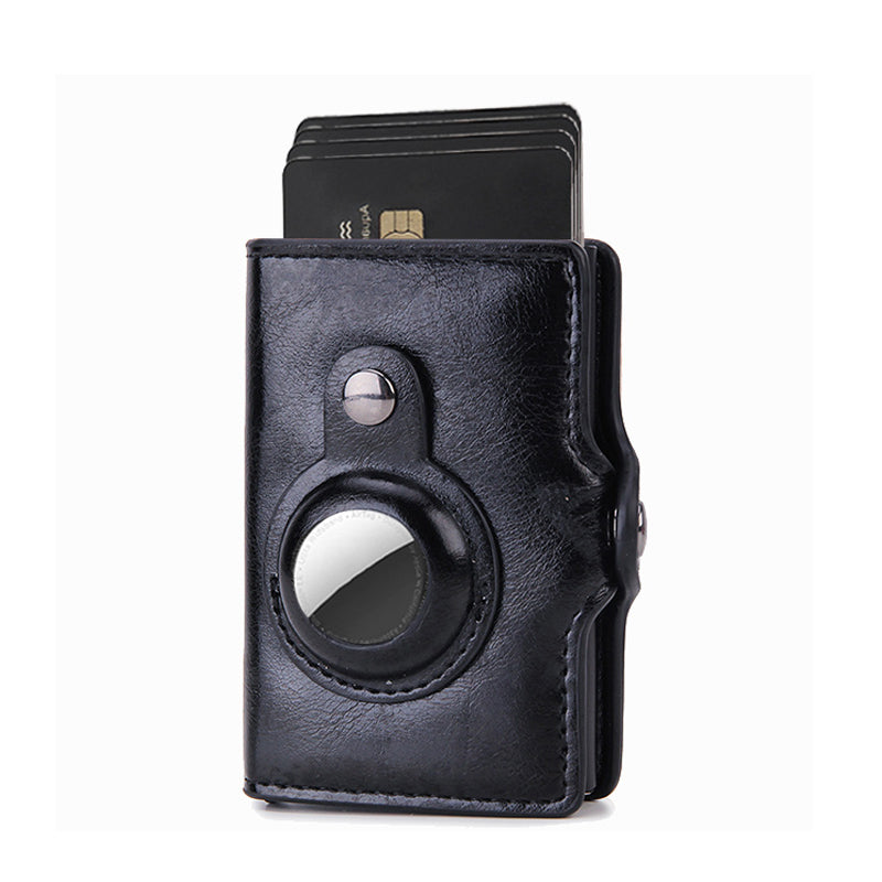 Carbon Rfid Card Holder Men Women Airtag Wallet Money Bag Leather Purse Slim Thin Wallets For Apple AirTags Tracker Air Tag 2023 - Smarsty