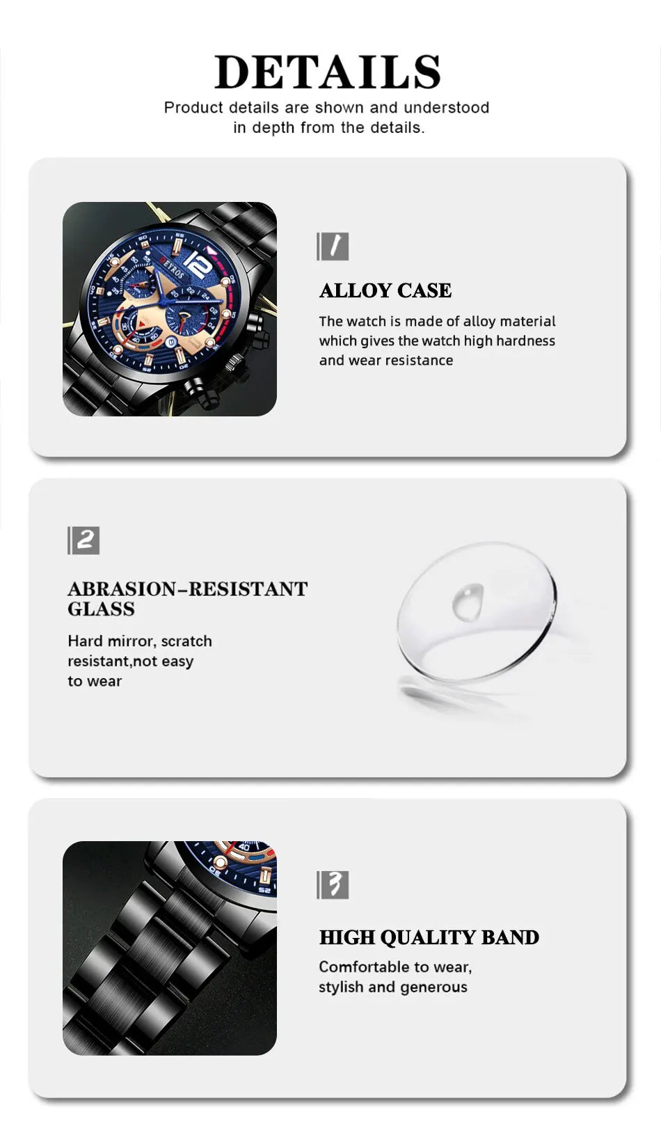 Luxury Mens Stainless Steel Quartz Watch with Calendar - Smarsty