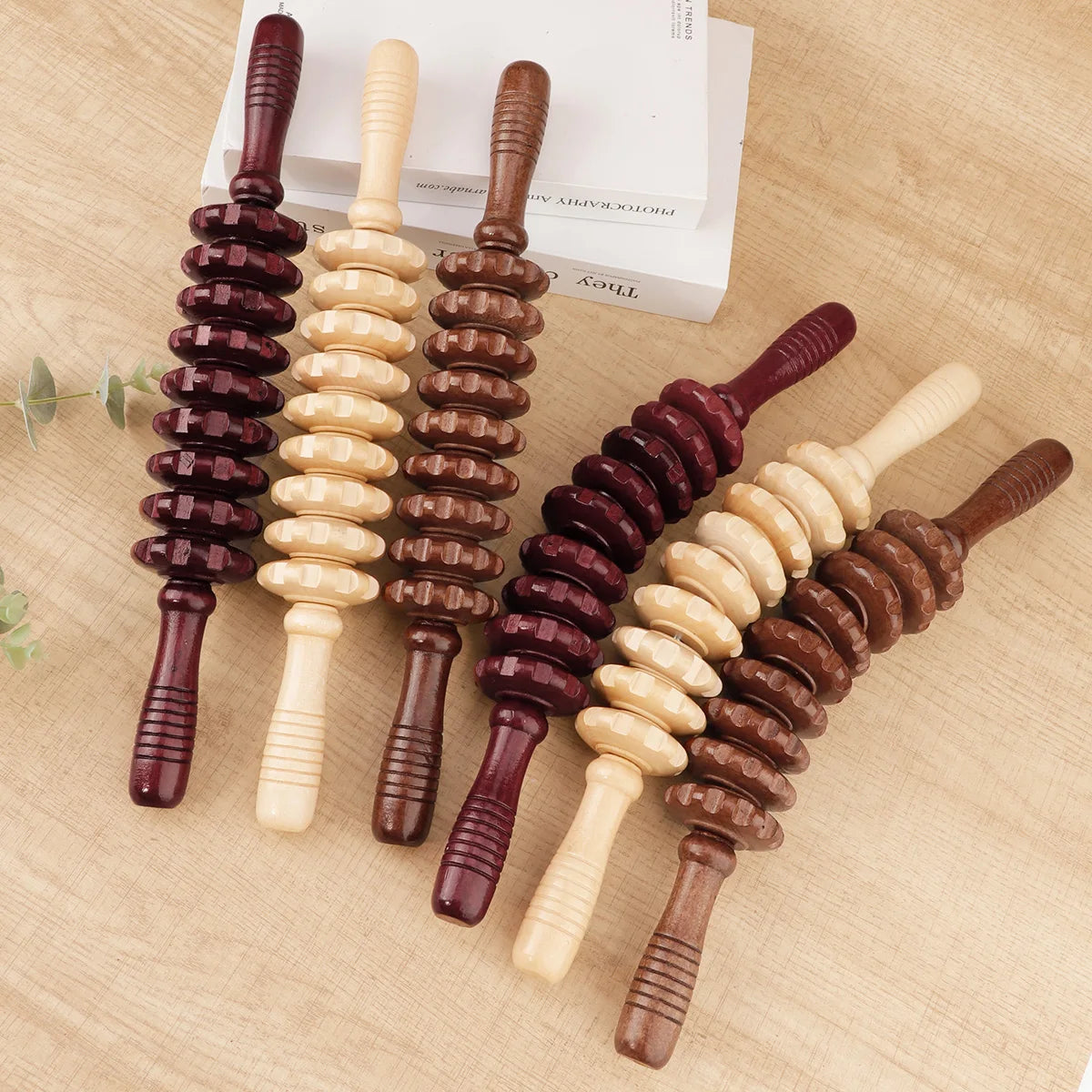 Wooden Trigger Point Massager Roller for Muscle Relief - Smarsty