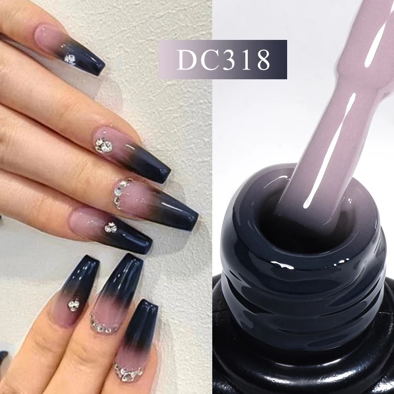 Auroras Thermal Rubber Base Gel Nail Polish Long Lasting Glitter - Smarsty