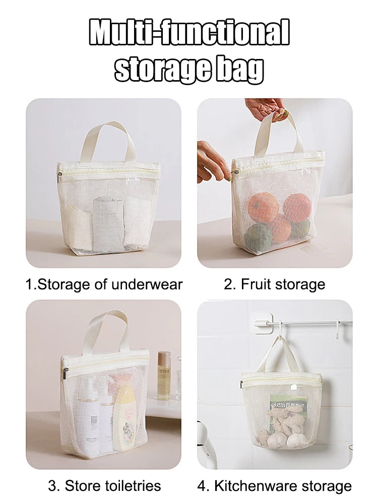 Clear Mesh Makeup Bag Portable Cosmetic Organizer Travel - Smarsty