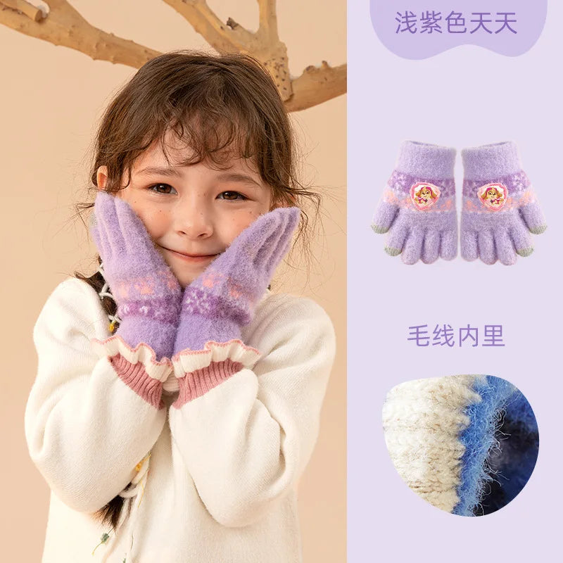 Kids Cartoon Winter Hat Scarf Set With Gloves Warmth - Smarsty