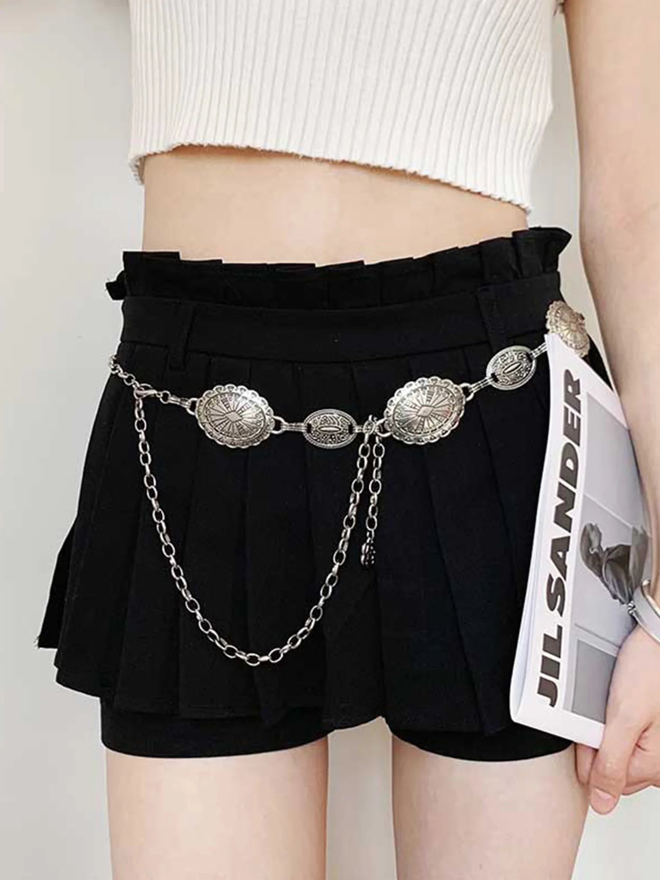 Women’s Bohemian Silver Metal Waist Chain Belt - Smarsty