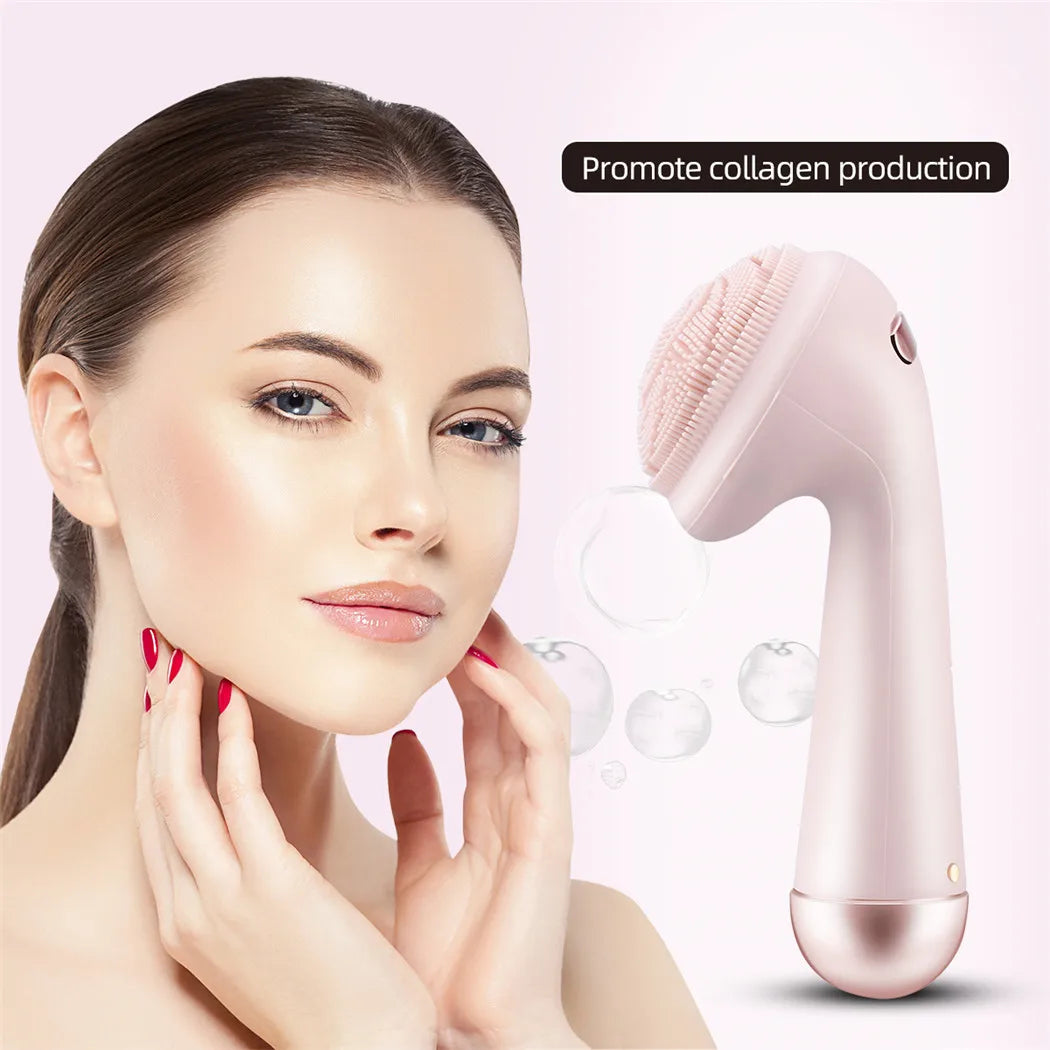 Electric Silicone Facial Brush with Vibration Massage - Smarsty