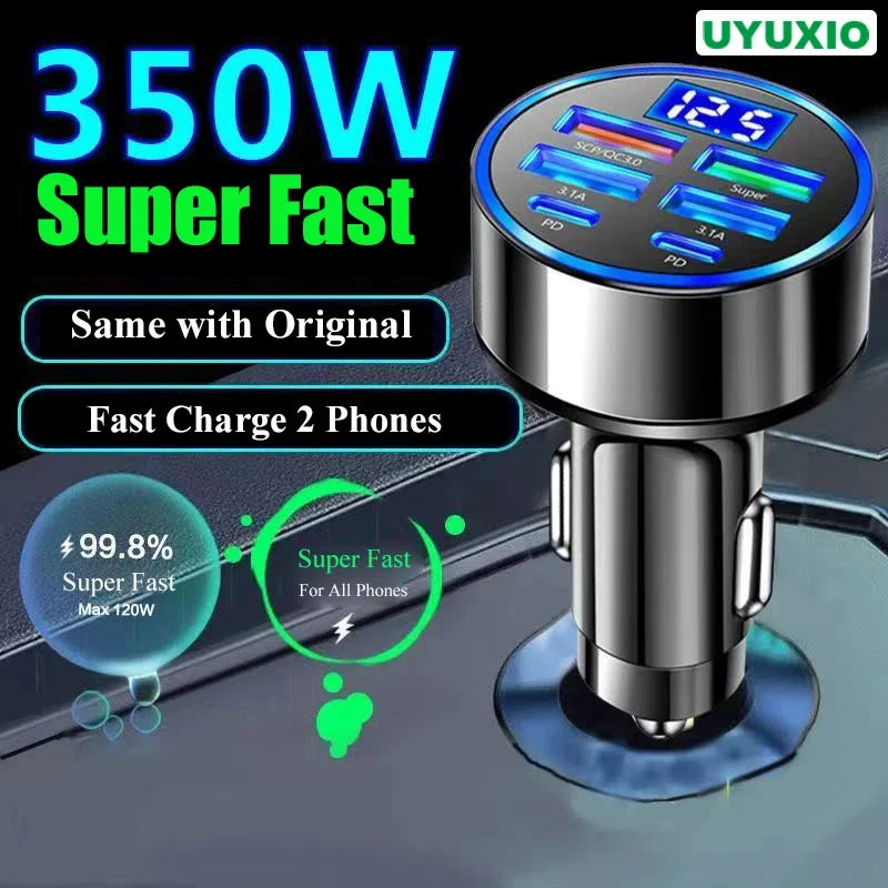 USB C Car Charger With Voltage Display PD Fast Charge - Smarsty